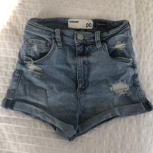 High waisted Garage jean shorts